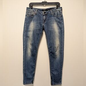 Guess Beverly Skinny Vintage Y2K Zipper Ankle Distressed Jeans Women's 30